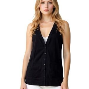 Norma Kamali NK Black Vest Organic Cotton